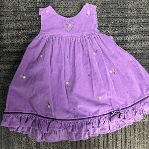 Purple Embroidered Girls' Sleeveless Dress